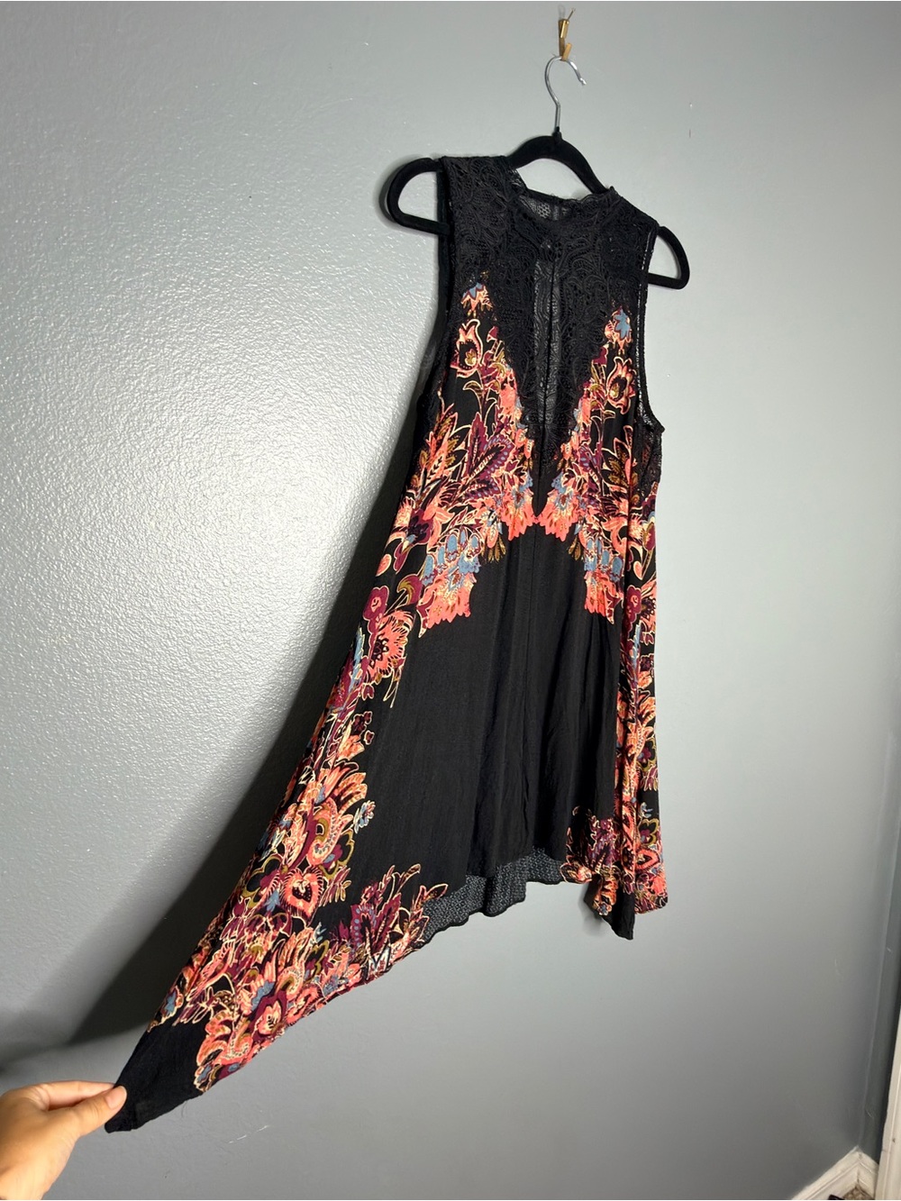 Free People Intimately XS Marsha Trapeze Swing Lace Floral Dress Boho Small